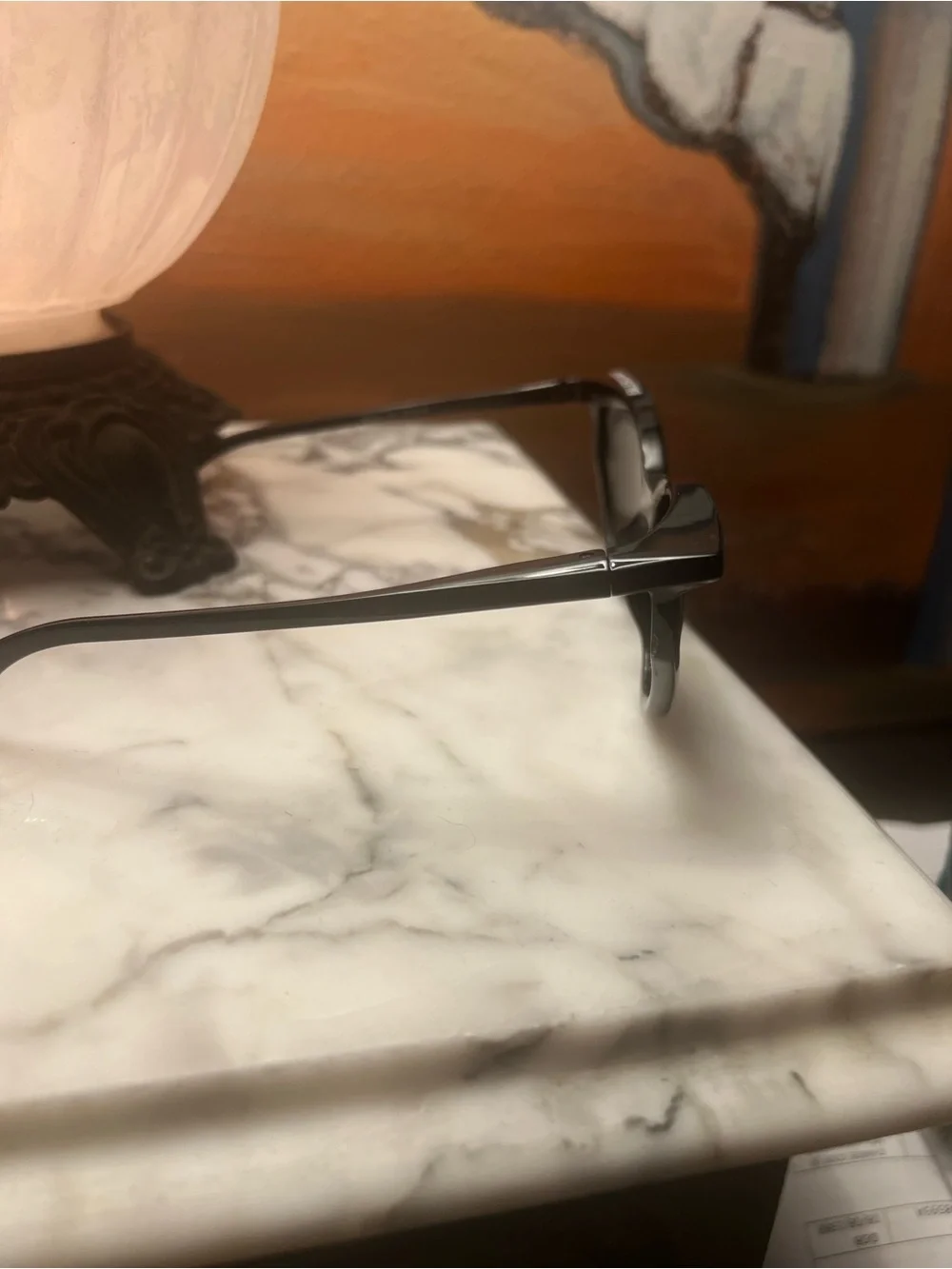Balenciaga Black Cat-Eye Sunglasses with Embossed Case